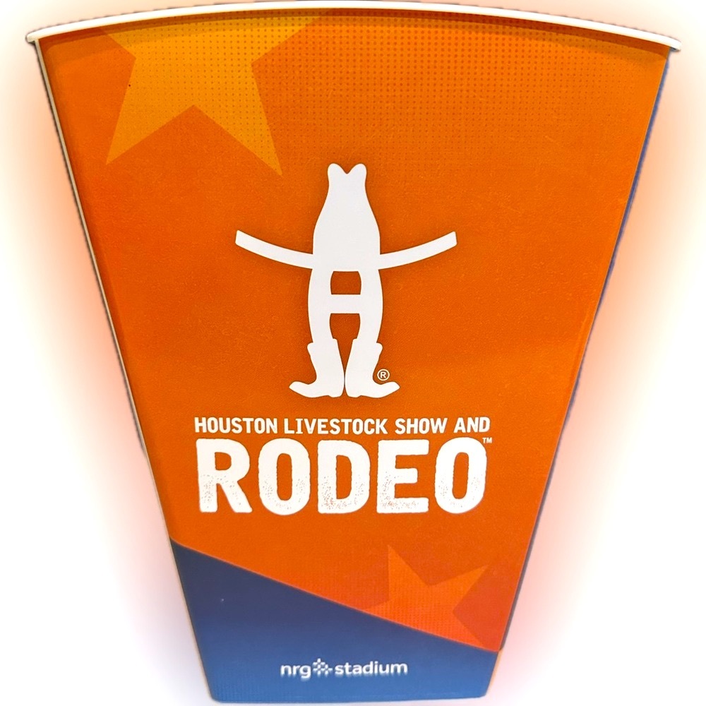 HOUSTON LIVESTOCK SHOW RODEO SOUVENIR POPCORN BUCKET CONTAINER JOURNEY CONCERT